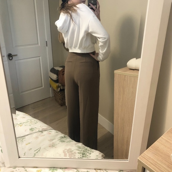 Aritzia Wilfred Wide Leg Taupe Pants - Picture 5 of 6